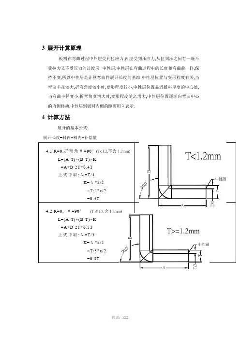 各类折弯公式