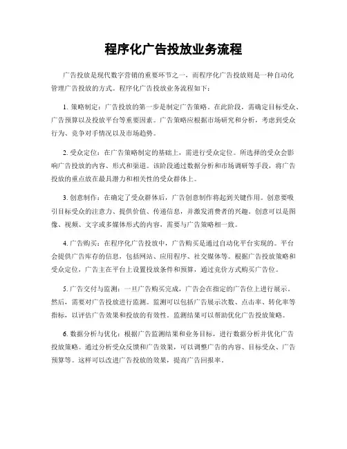 程序化广告投放业务流程
