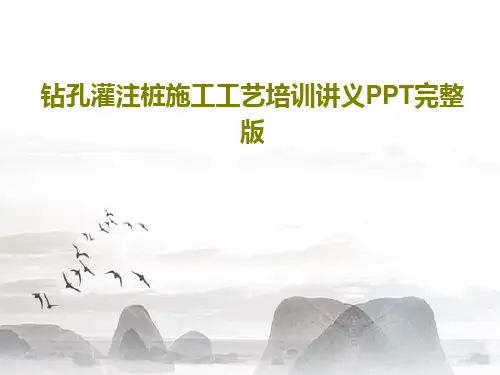 钻孔灌注桩施工工艺培训讲义PPT完整版共44页文档