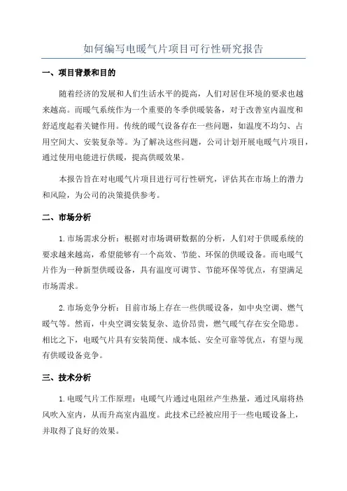 如何编写电暖气片项目可行性研究报告