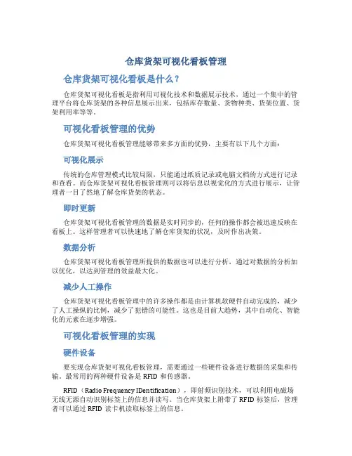 仓库货架可视化看板管理