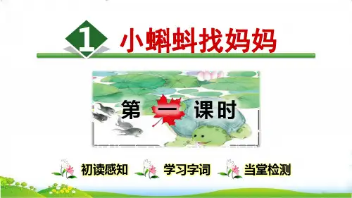 最新人教部编版二年级语文上册《小蝌蚪找妈妈》教学课件