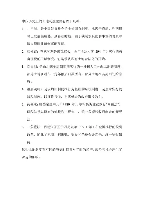 中国历史上的土地制度