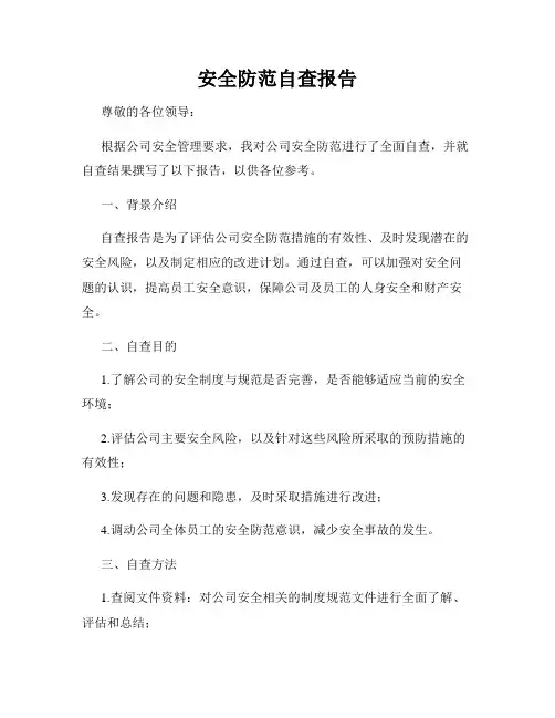 安全防范自查报告