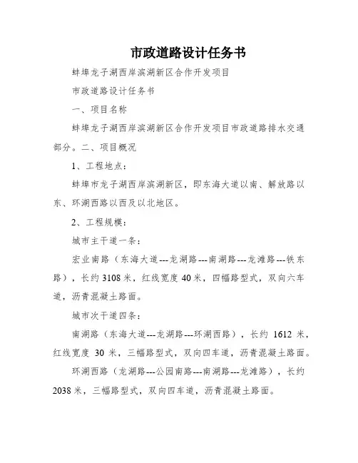 市政道路设计任务书