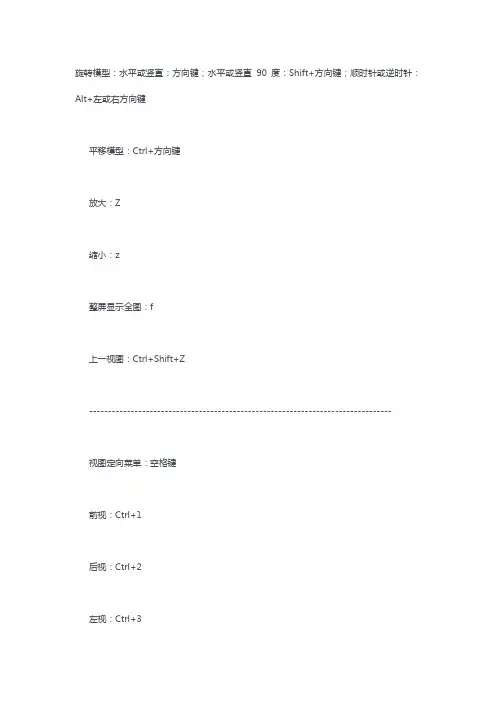 sw快捷键