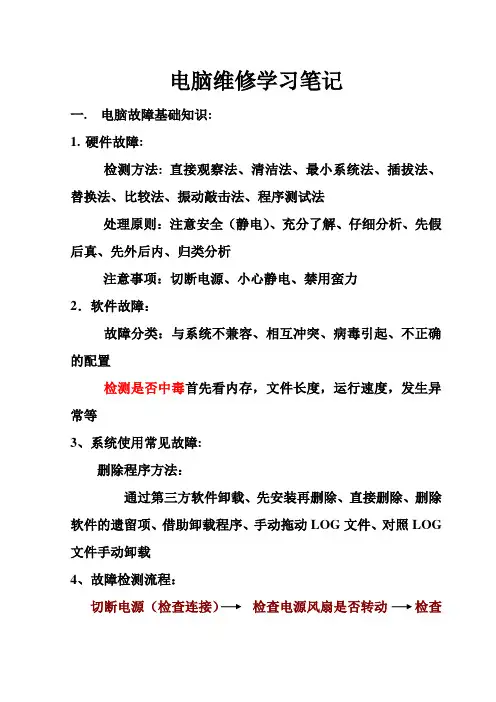 电脑维修学习笔记