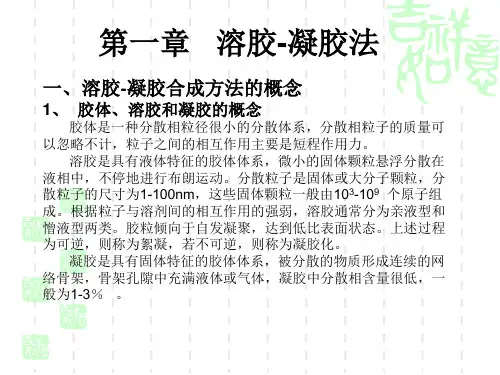 材料合成与制备 第1章 溶胶-凝胶法