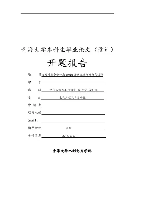 开题报告 (唐老师模版)