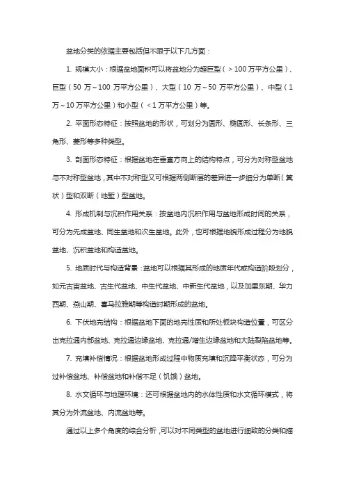 盆地分类的依据