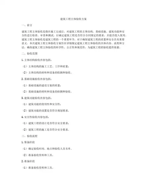 建筑工程主体验收方案