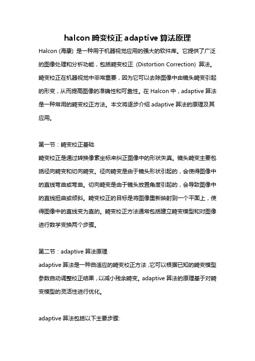 halcon畸变校正adaptive算法原理