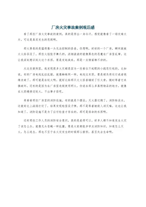 厂房火灾事故案例观后感
