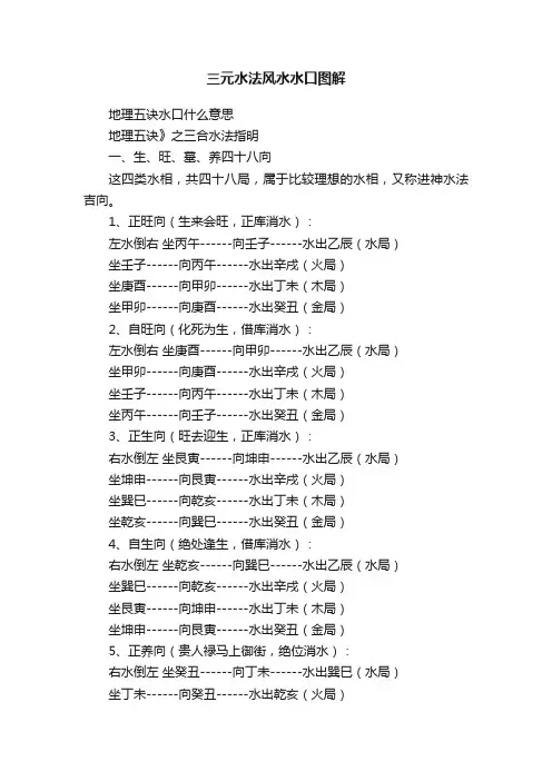 三元水法风水水口图解