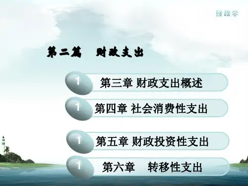 第三章 财政支出概述
