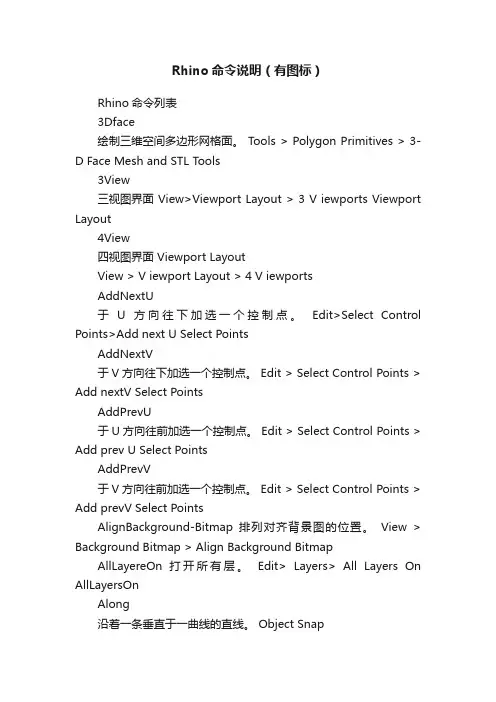 Rhino命令说明（有图标）