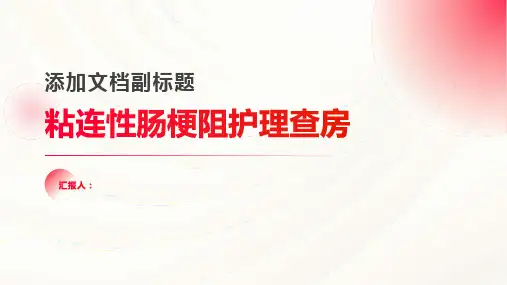 粘连性肠梗阻护理查房PPT