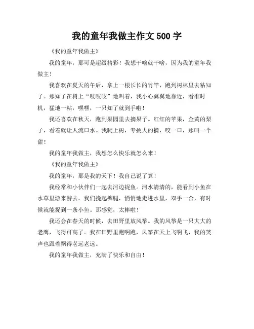 我的童年我做主作文500字