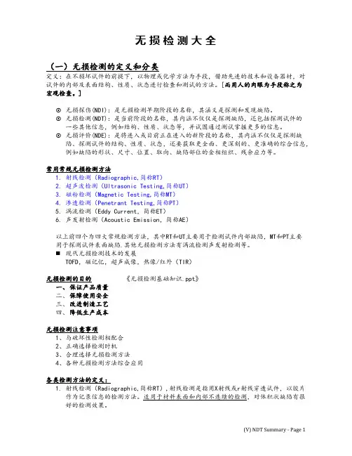 NDT 无损检测知识大全