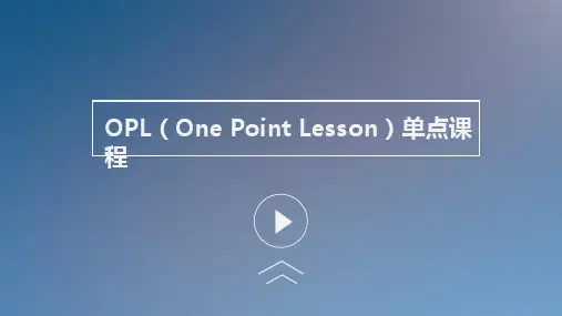 OPL单点课程讲解精华版