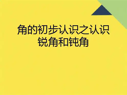 角的初步认识之认识锐角和钝角(共10张PPT)