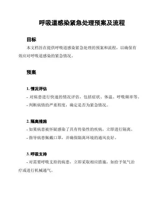 呼吸道感染紧急处理预案及流程