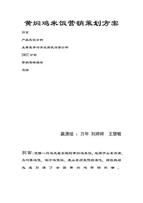 黄焖鸡米饭                           赢潇组