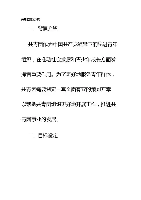 共青团策划方案