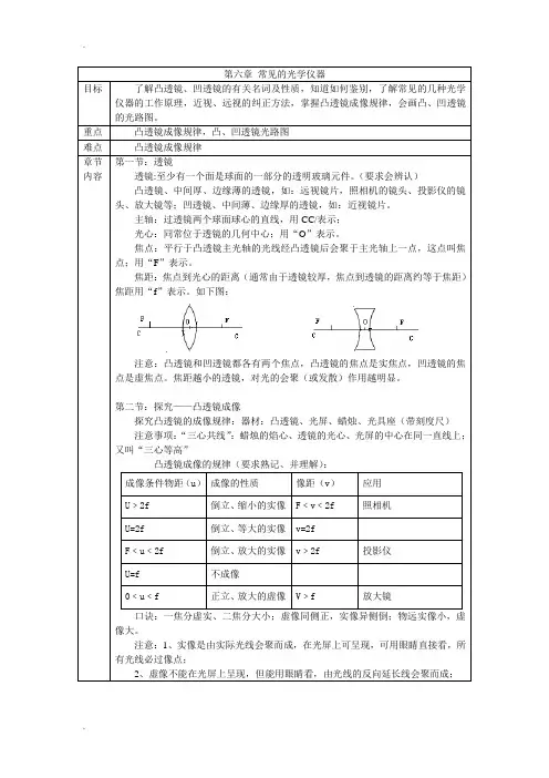 北师大版八年级物理下册章节知识点