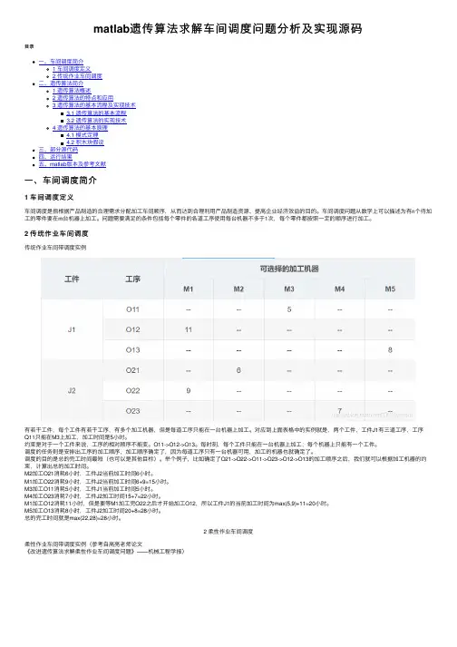 matlab遗传算法求解车间调度问题分析及实现源码