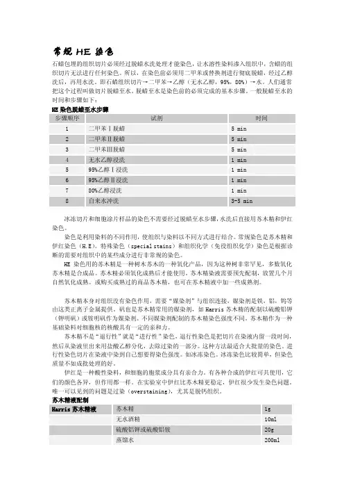 [重点]HE染色protocol