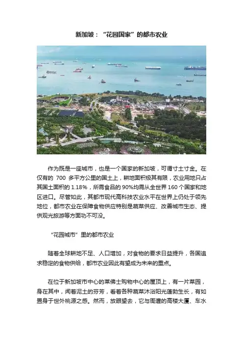 新加坡：“花园国家”的都市农业