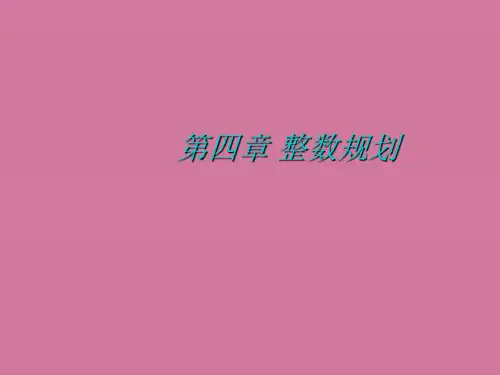 数据、模型与决策 第四章 整数规划ppt课件