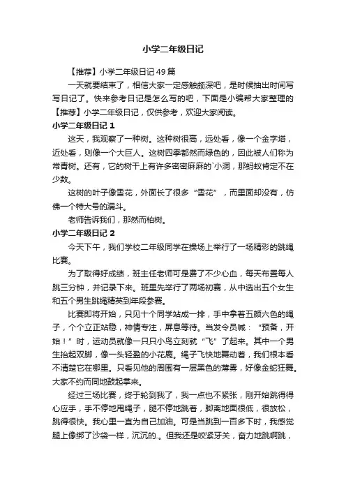 小学二年级日记