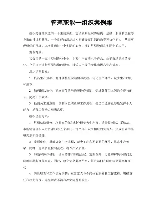 管理职能—组织案例集