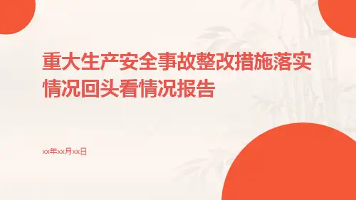 重大生产安全事故整改措施落实情况回头看情况报告