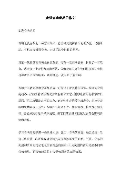 走进音响世界的作文