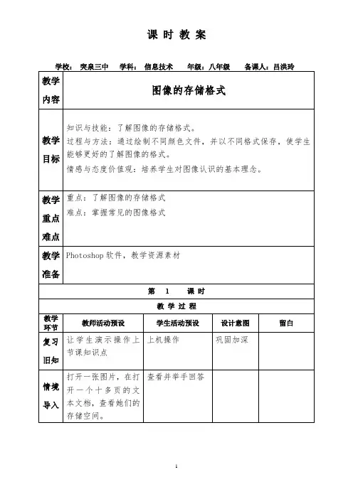 1.2.1图像的存储格式教案