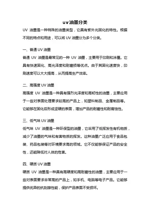 uv油墨分类