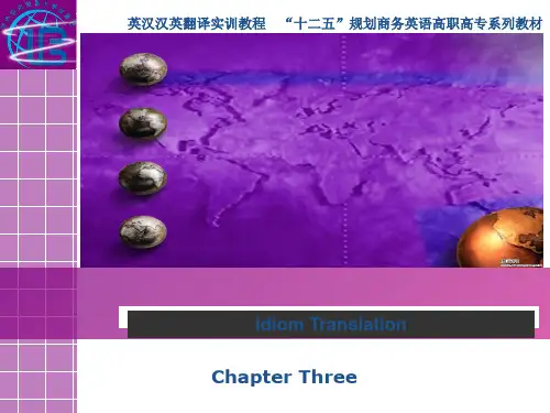 英汉汉英翻译实训教程Chapter Three- Idiom Translation