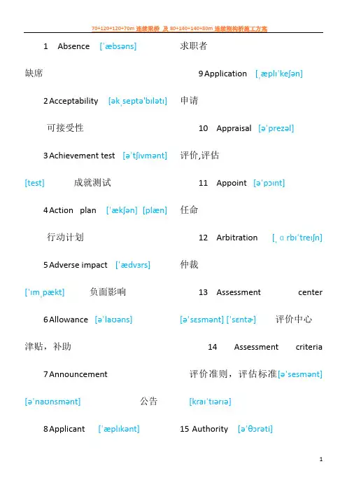 上海人力资源管理师三级英语单词带英标