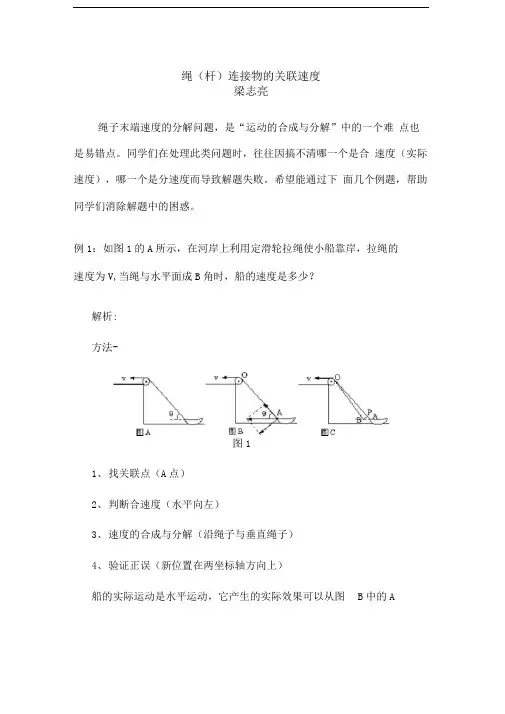 绳(杆)连接物的关联速度