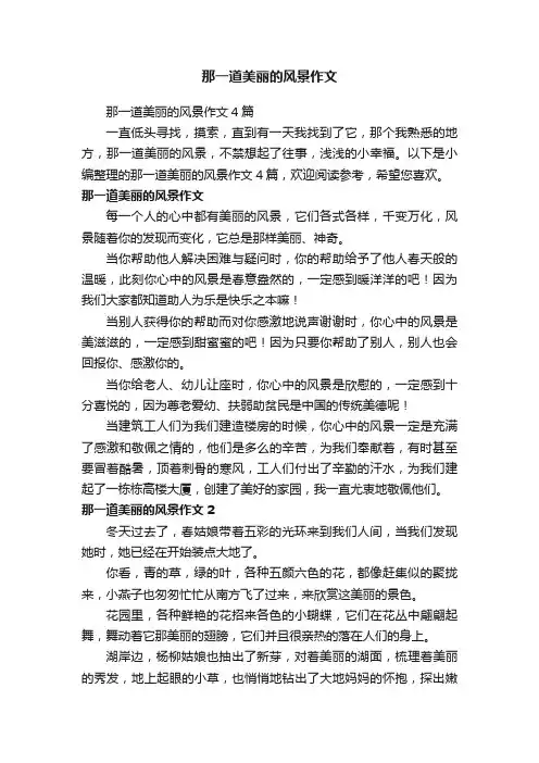 那一道美丽的风景作文4篇