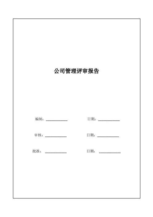 公司管理评审报告