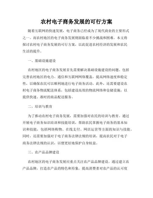农村电子商务发展的可行方案