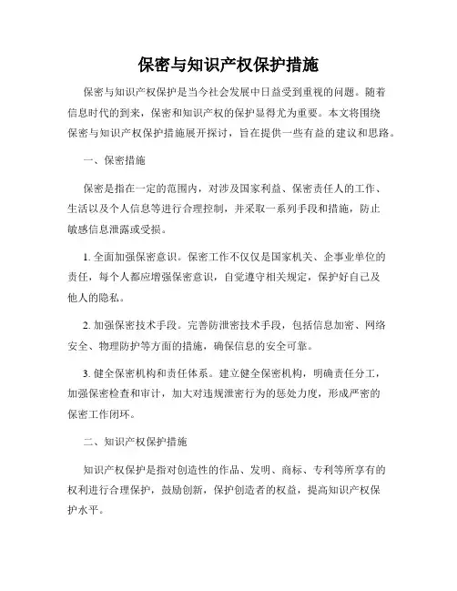 保密与知识产权保护措施