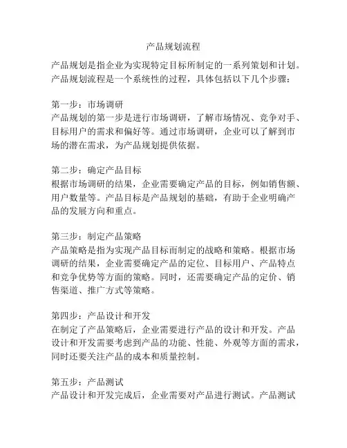 产品规划流程