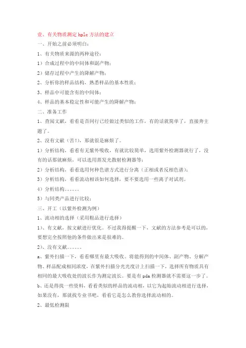 有关物质测定、研究整理资料