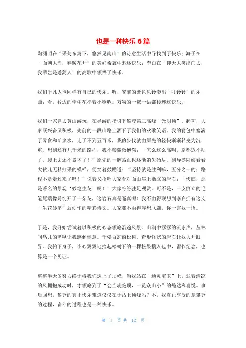 也是一种快乐6篇