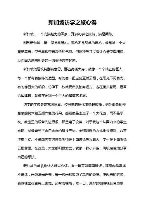 新加坡访学之旅心得